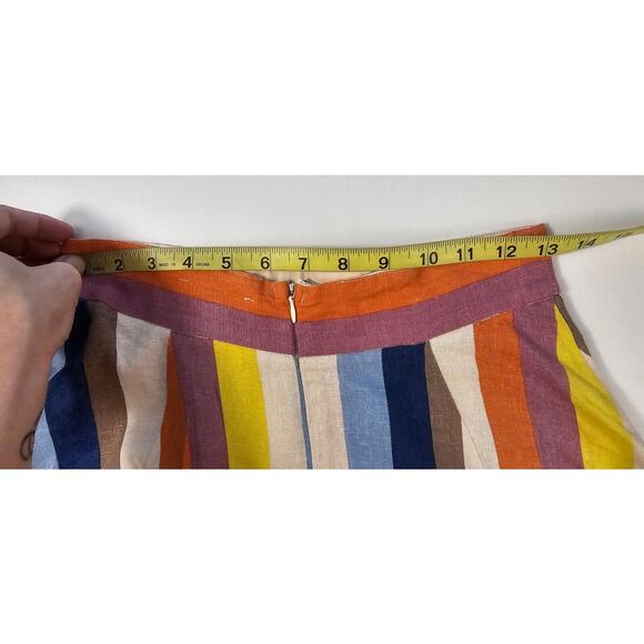 Gilli linen blend high rise maxi skirt with pockets bright colorful whimiscal S - Picture 4 of 8
